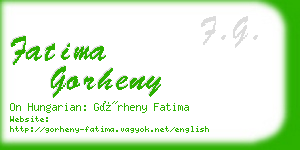 fatima gorheny business card